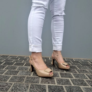 Vizzano 1840-321 Slingback Pump in Beige Patent